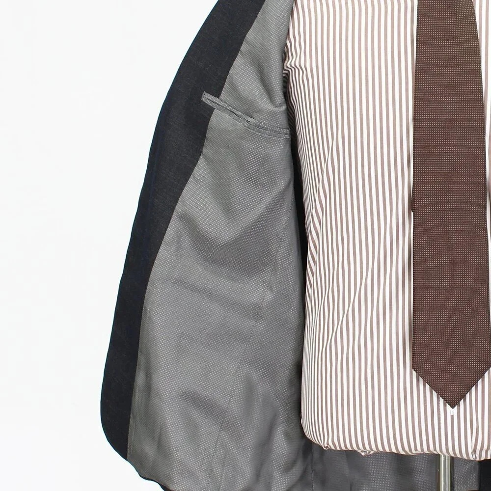 Perry Ellis 40R Gray Solid 2-Button Sport Coat Blazer Jacket G936